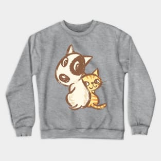 Dog and cat are turning around Crewneck Sweatshirt